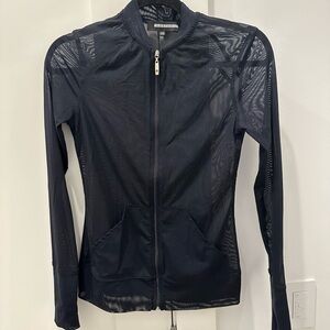 Anatomies Black Sheer Zip Up Jacket, XS